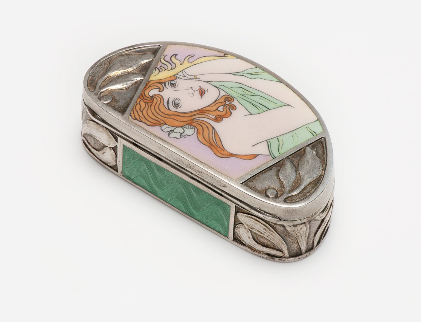 Georg Adam Scheid by Josef Maria Auchentaller Art Nouveau Silver Portrait Enamel Box