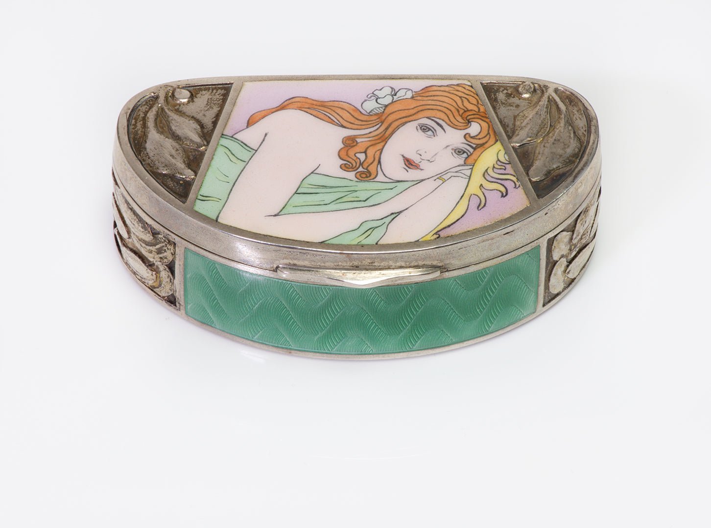 Georg Adam Scheid by Josef Maria Auchentaller Art Nouveau Silver Portrait Enamel Box