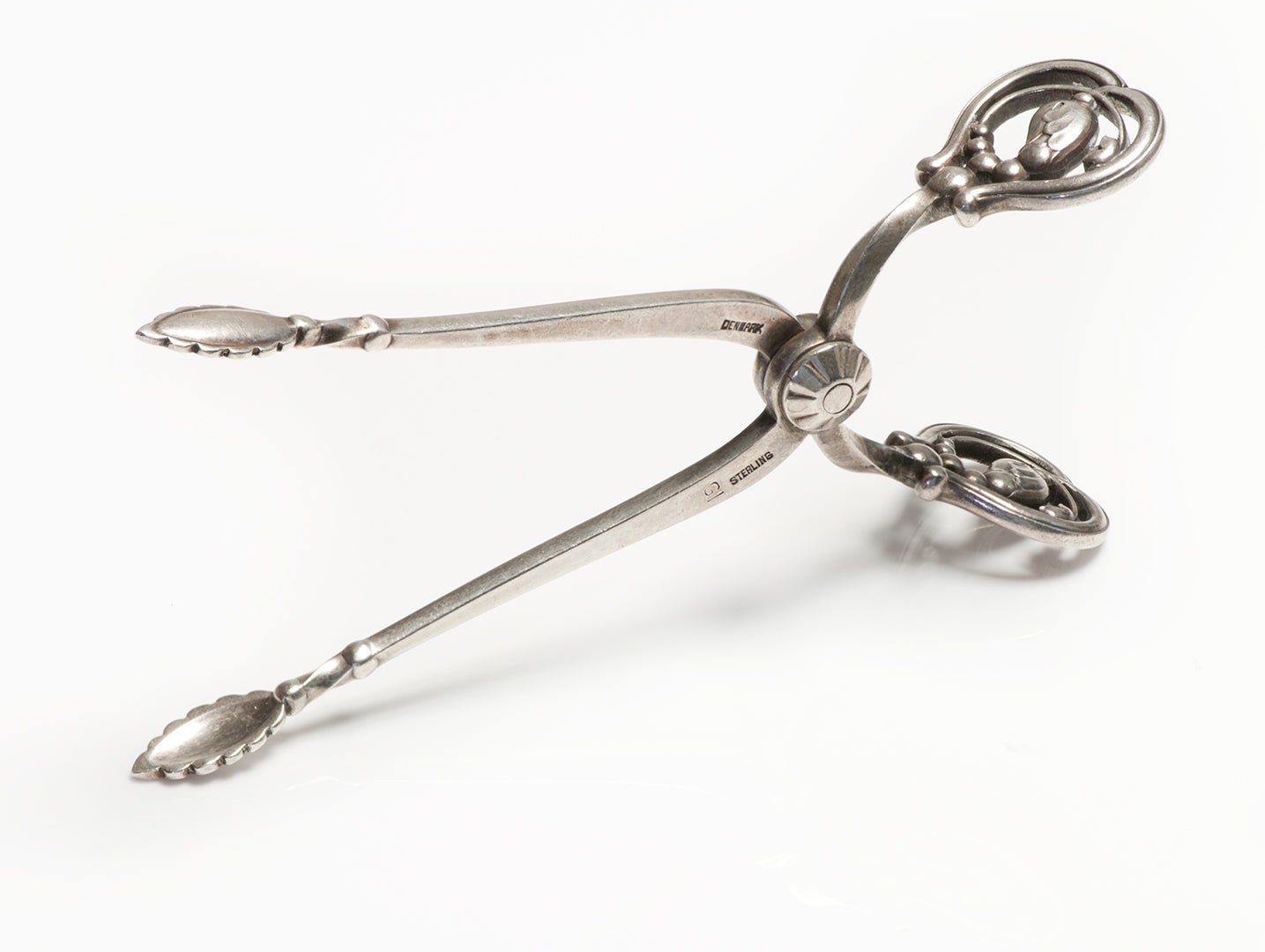 Georg Jensen Blossom Sterling Silver Sugar Tongs