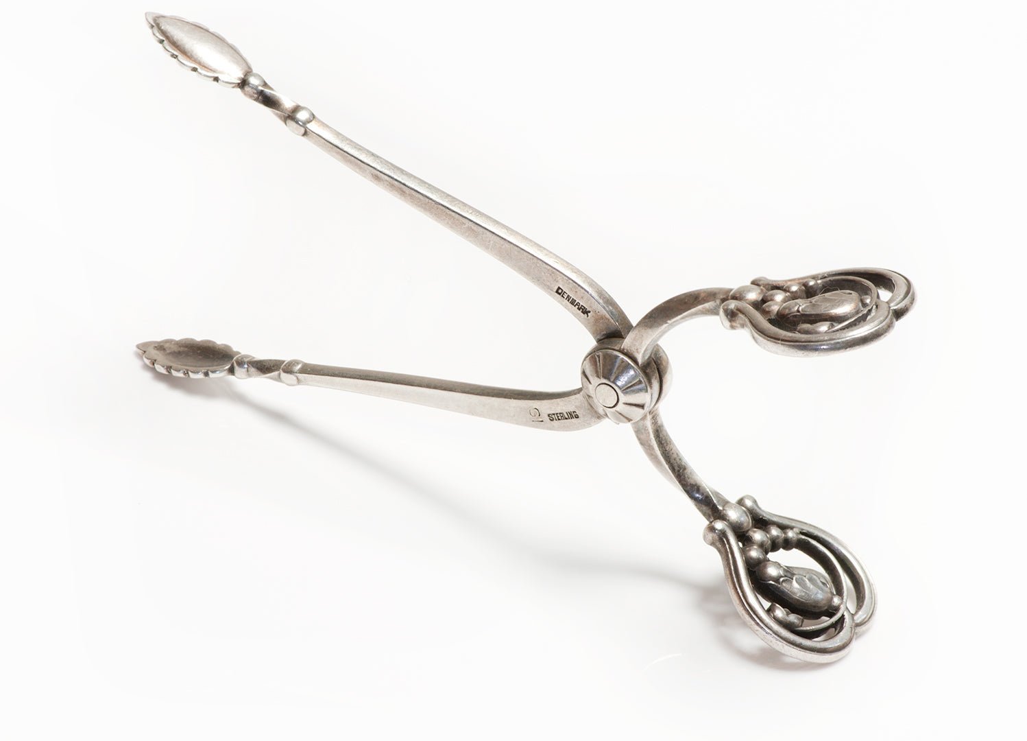 Georg Jensen Blossom Sterling Silver Sugar Tongs