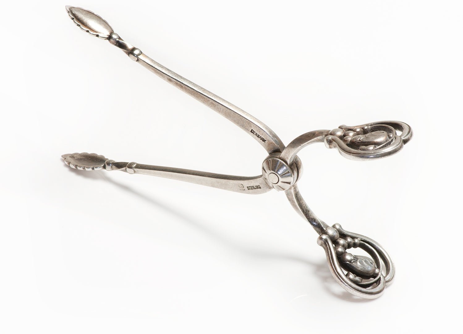 Georg Jensen Blossom Sterling Silver Sugar Tongs