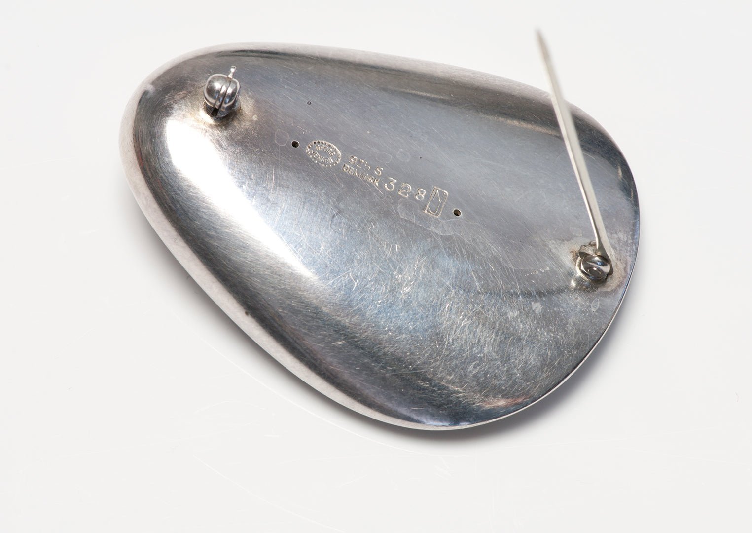Georg Jensen Nanna Jorgen Ditzel Silver Onyx Brooch 328