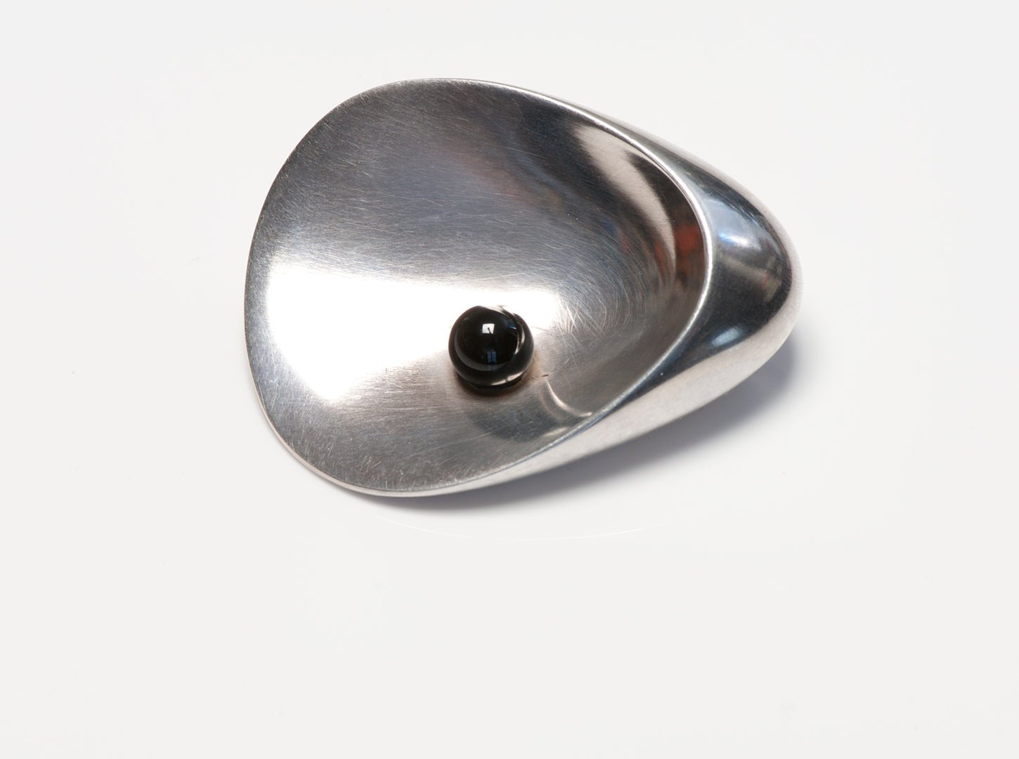 Georg Jensen Nanna Jorgen Ditzel Silver Onyx Brooch 328