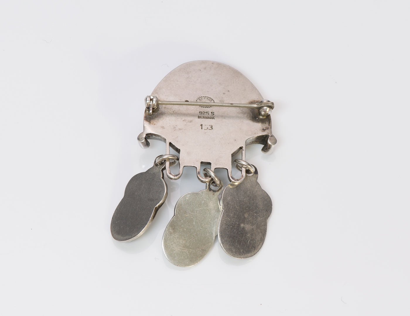 Georg Jensen Silver Chrysoprase Brooch 153