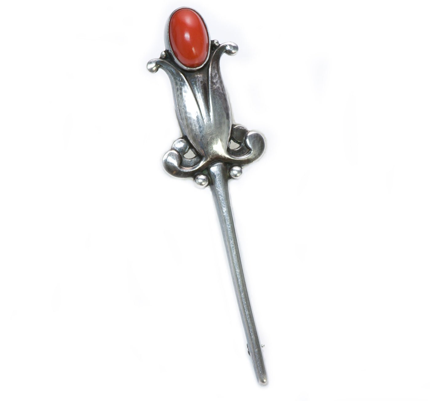 Georg Jensen Silver Coral Pin 121