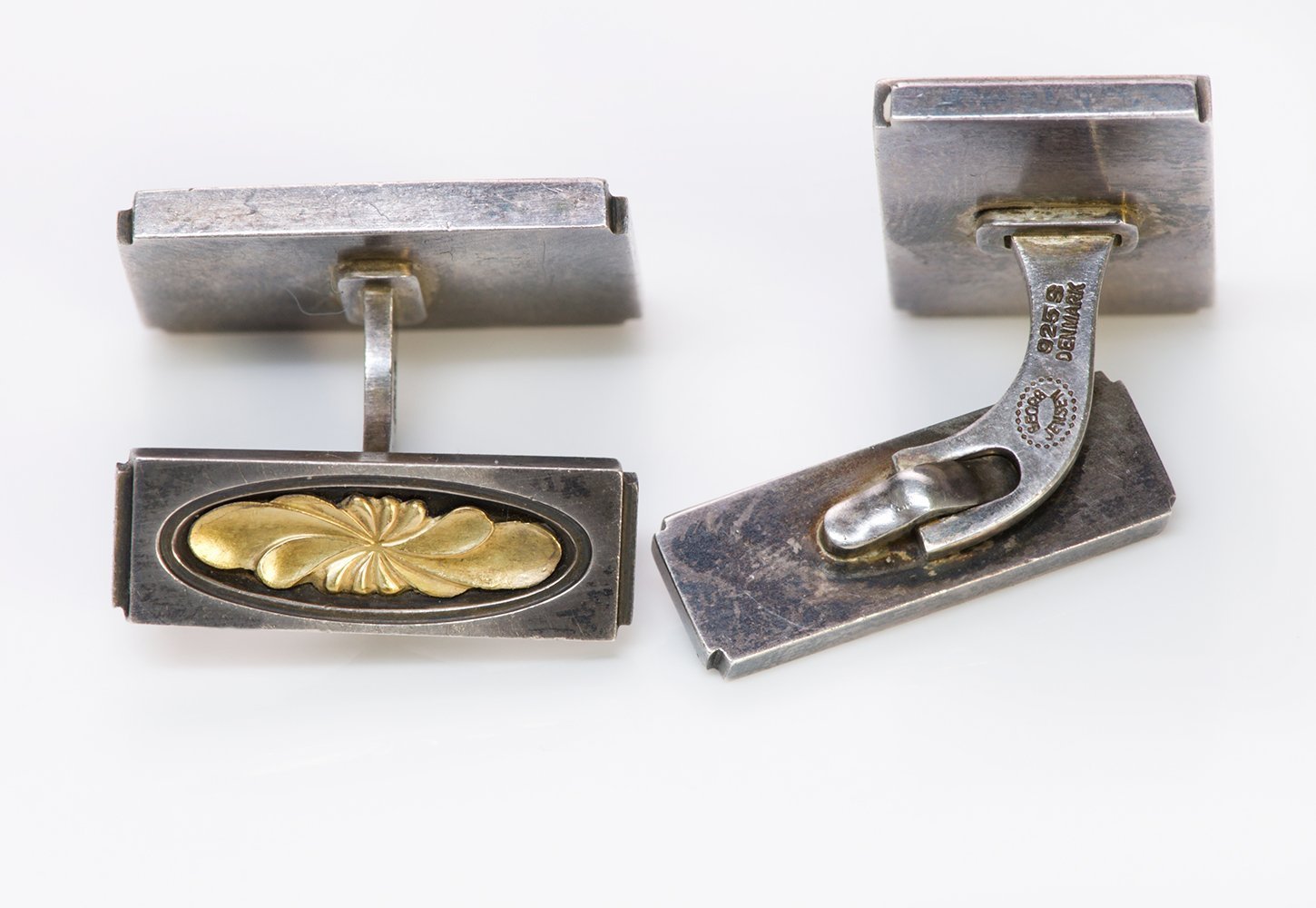 Georg Jensen Sterling & Gold Cufflinks 59A by Henry Pilstrup