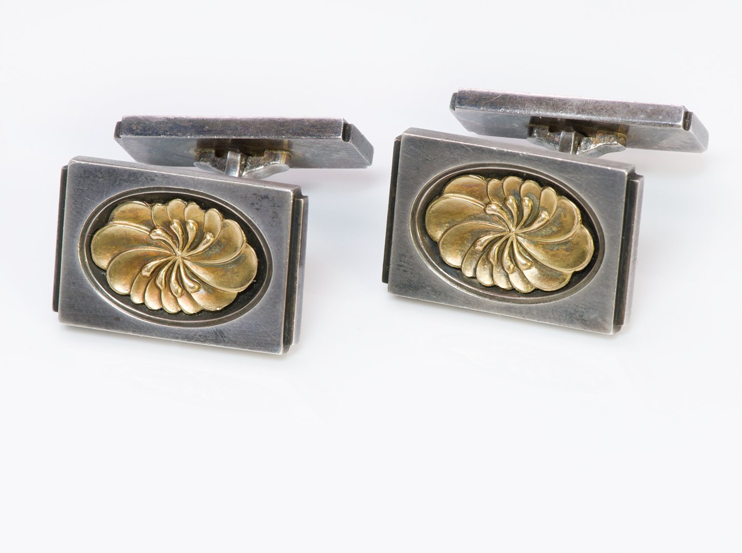 Georg Jensen Sterling & Gold Cufflinks 59A by Henry Pilstrup