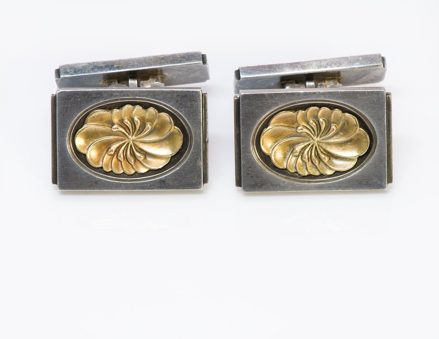 Georg Jensen Sterling & Gold Cufflinks 59A by Henry Pilstrup