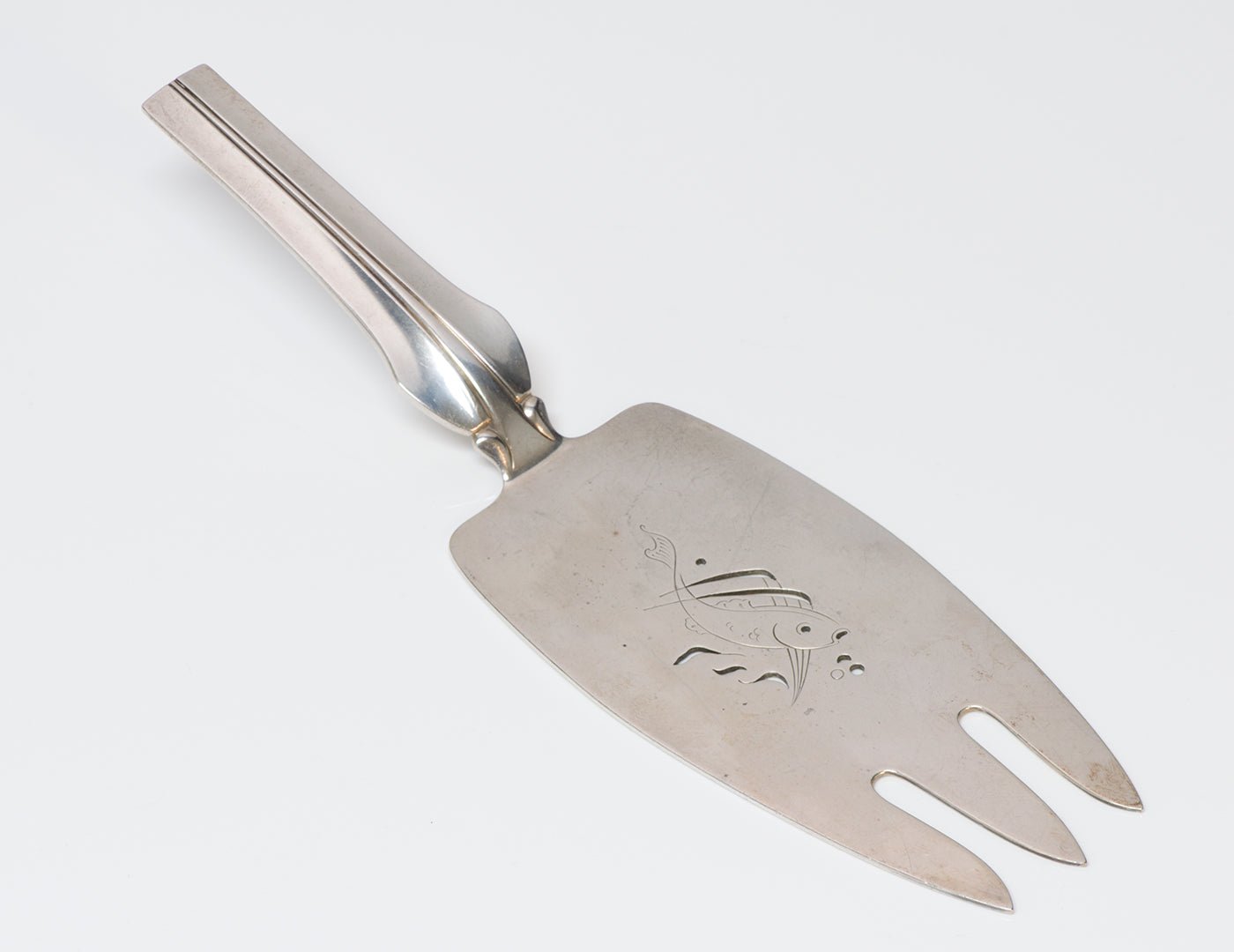Georg Jensen Sterling Silver Fish Server Elsinore Agave Pattern