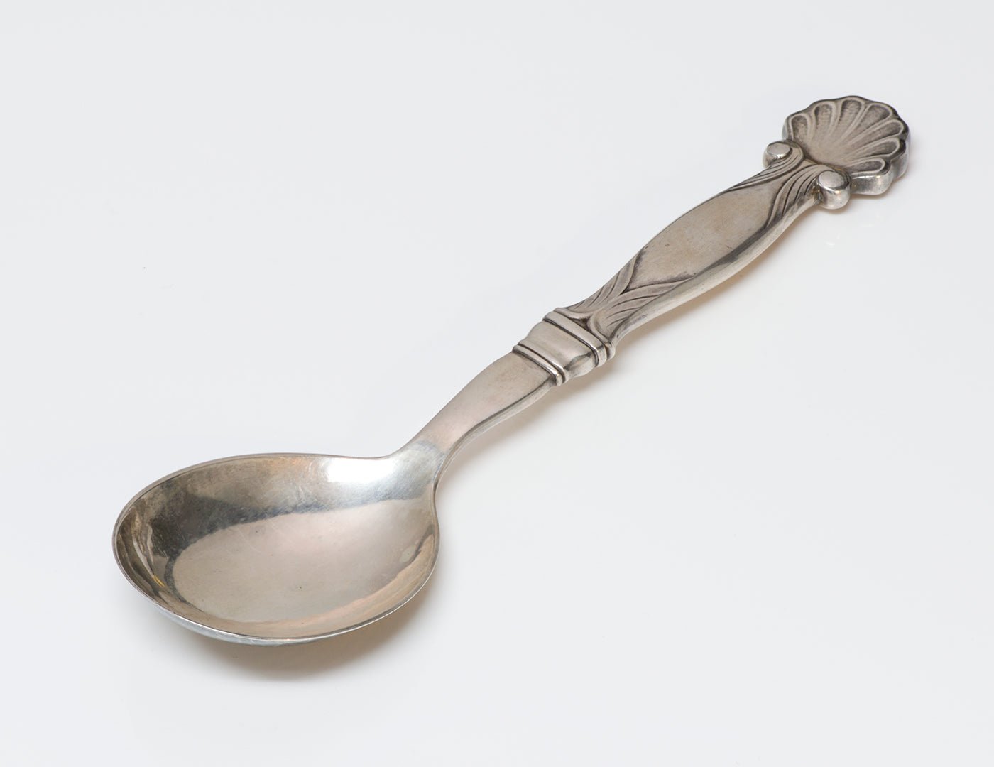 Georg Jensen Sterling Silver Shell Pattern Serving Spoon #102