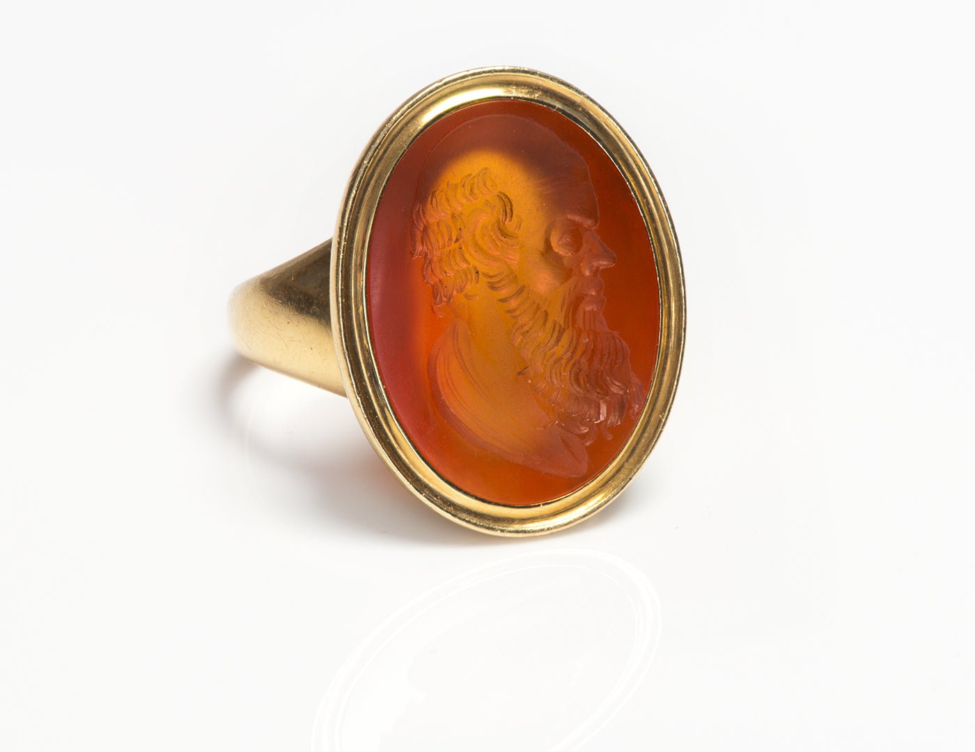 Georgian Gold Carnelian Intaglio Men's Ring