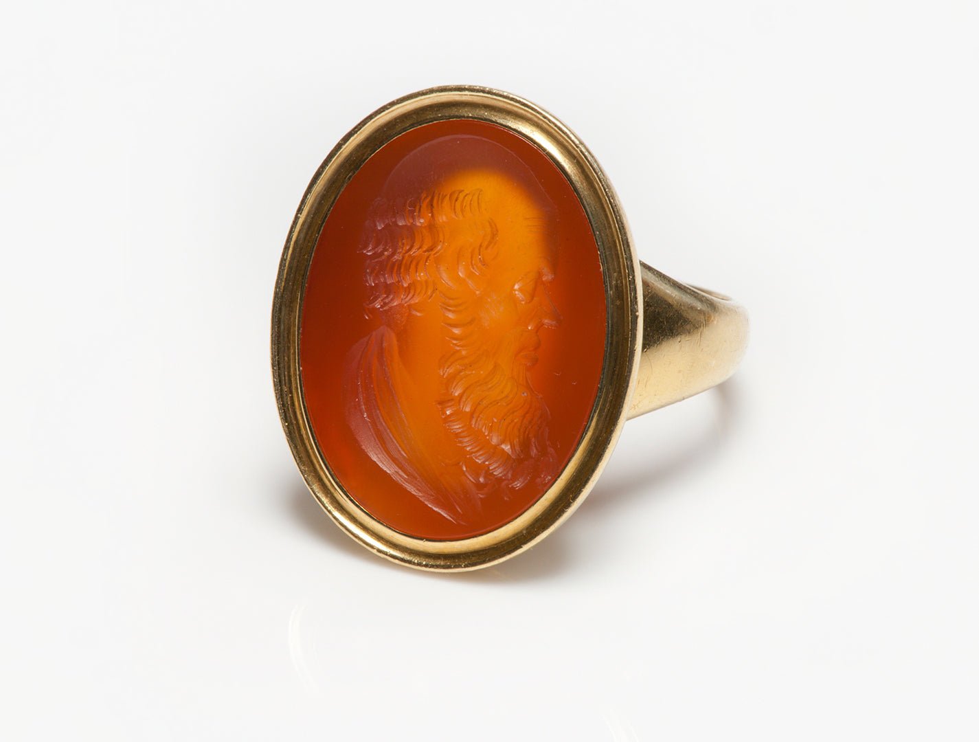 Georgian Gold Carnelian Intaglio Men's Ring