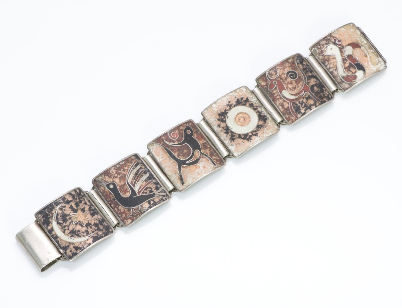 German Enamel Silver Bracelet