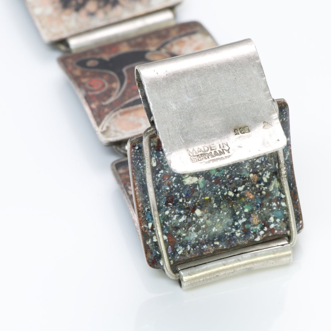 German Enamel Silver Bracelet