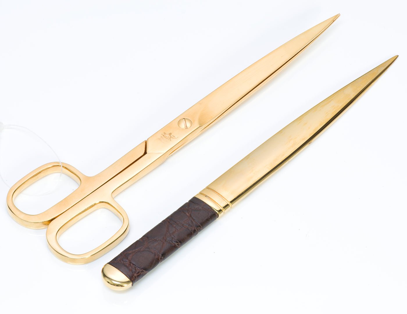 Ghurka Brown Crocodile Scissors Letter Opener Set