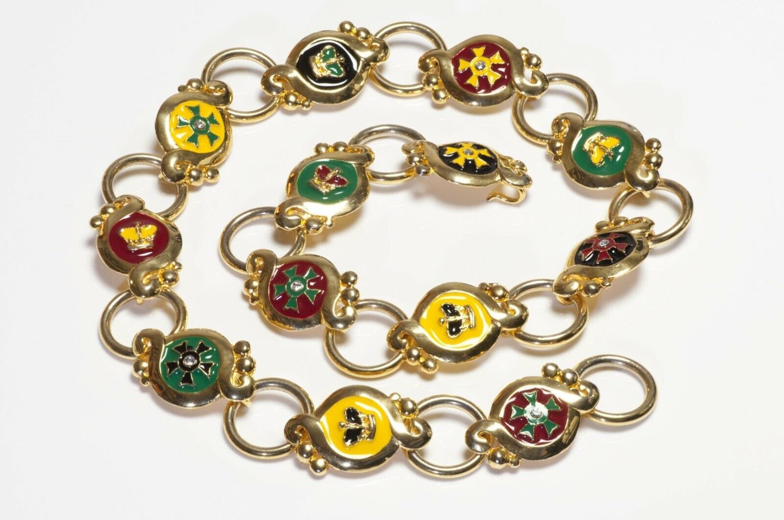 Gianni Versace Couture Enamel Crystal Chain Women’s Belt