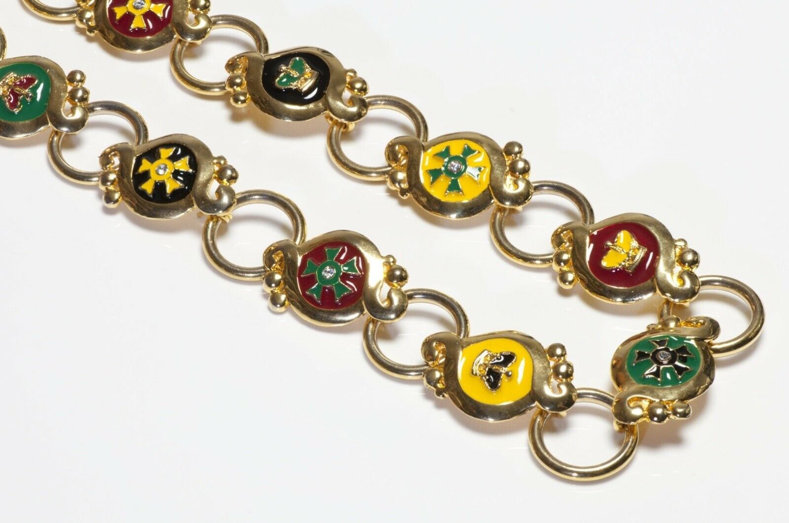 Gianni Versace Couture Enamel Crystal Chain Women’s Belt