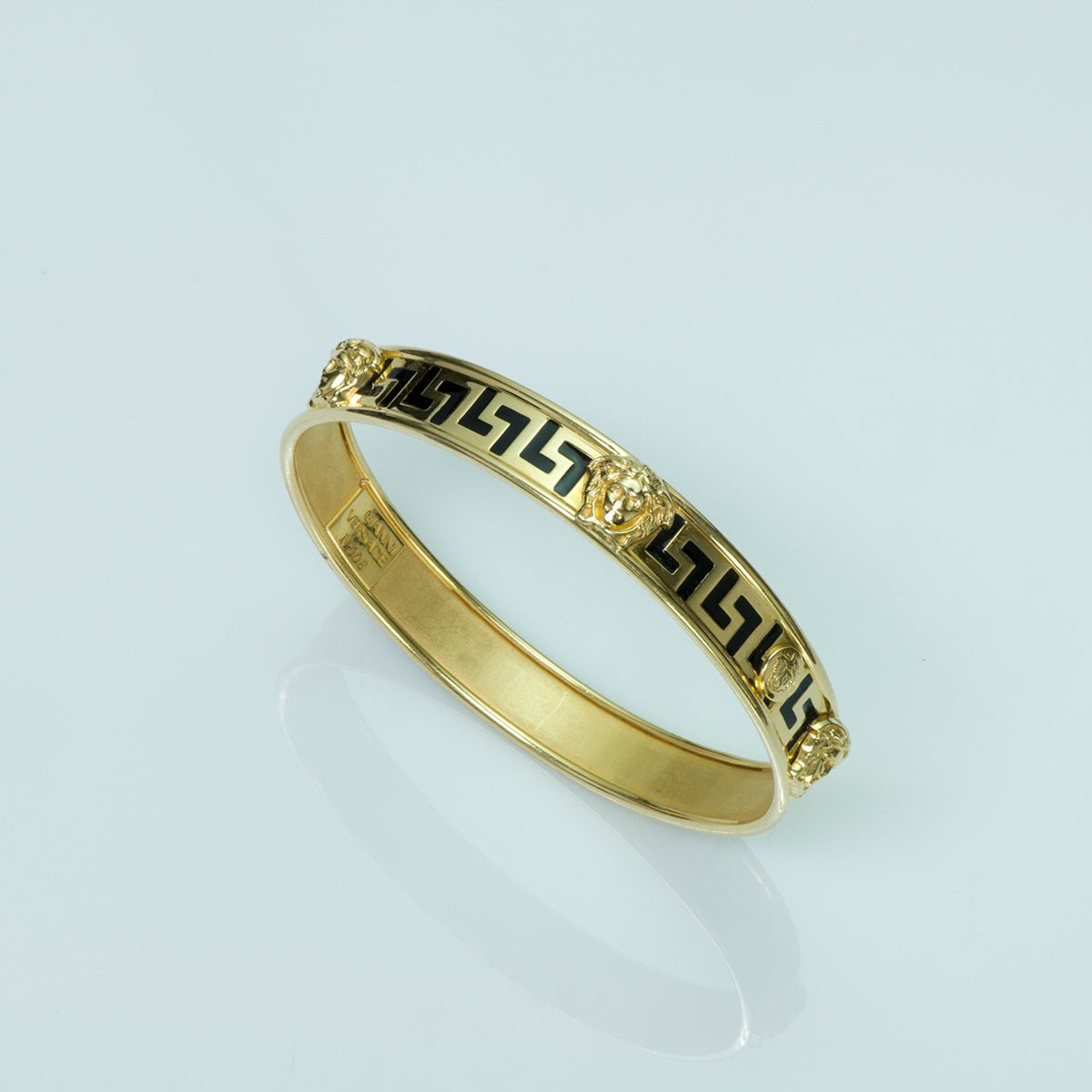 Gianni Versace Medusa 18K Gold Enamel Bangle Bracelet
