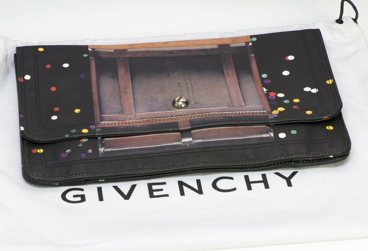 GIVENCHY Confetti Black Leather Women’s Flap Clutch Bag