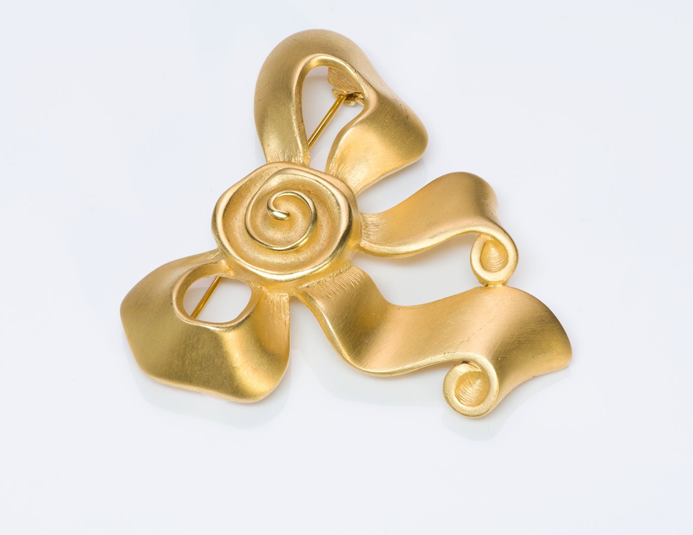 Givenchy Gold Tone Bow Brooch