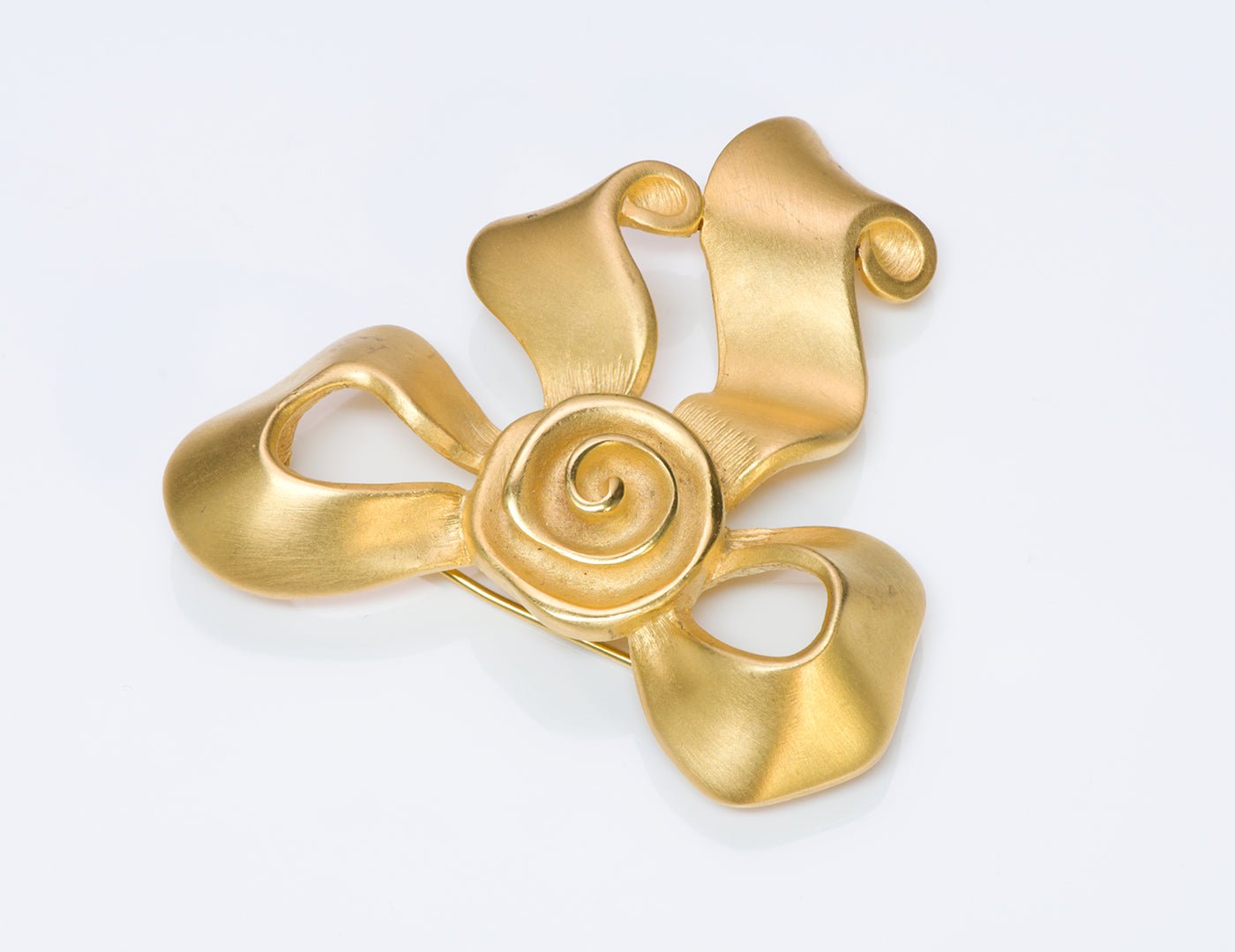 Givenchy Gold Tone Bow Brooch