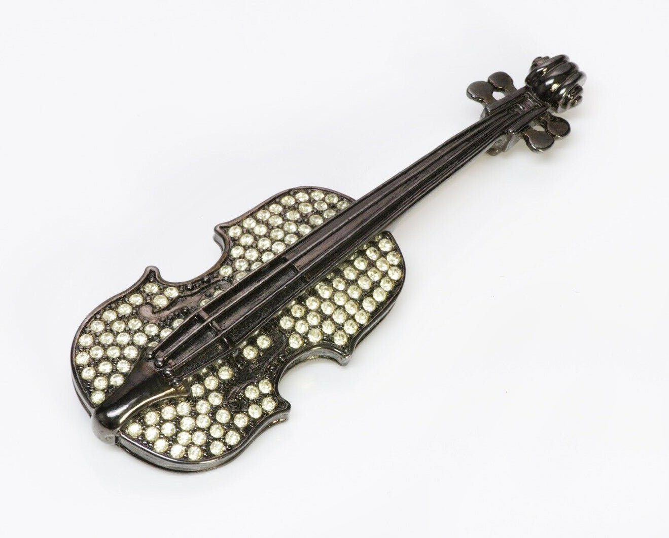 GIVENCHY Paris Black Crystal Violin Brooch