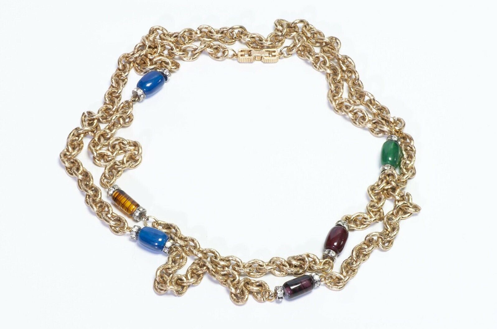 GIVENCHY Paris Glass Crystal Chain Necklace