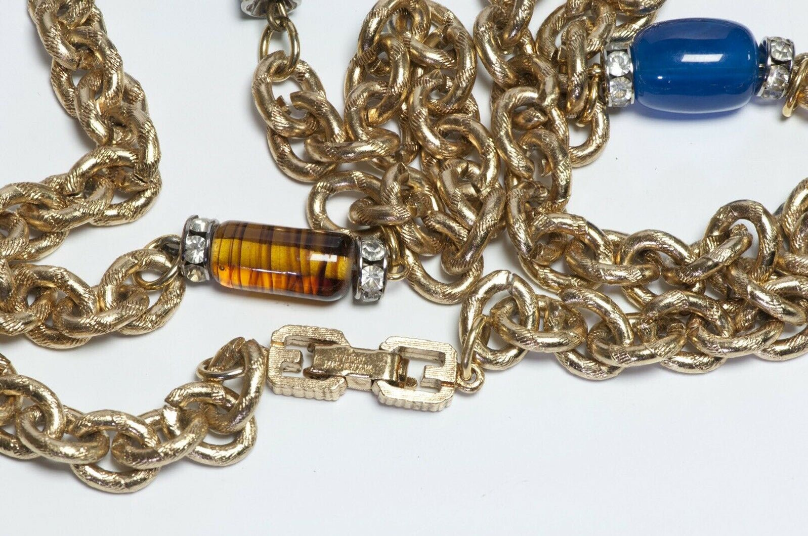 GIVENCHY Paris Glass Crystal Chain Necklace