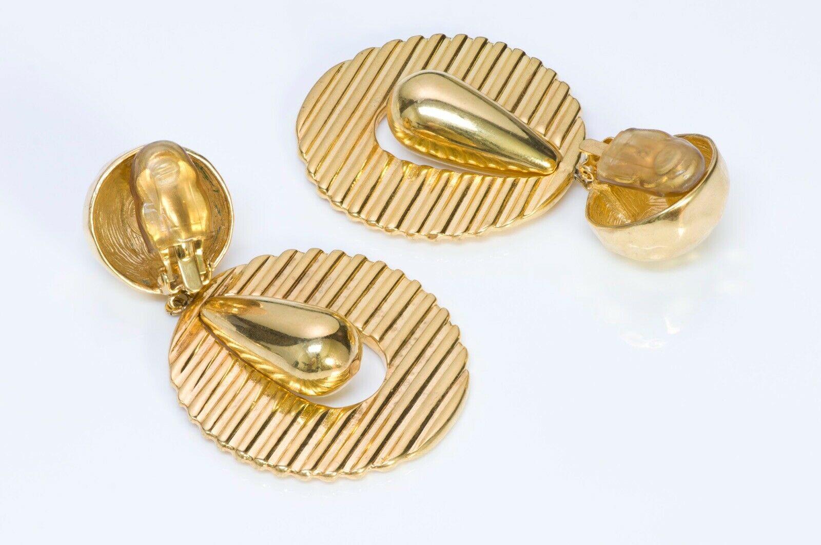 GIVENCHY Paris Long Hammered Earrings