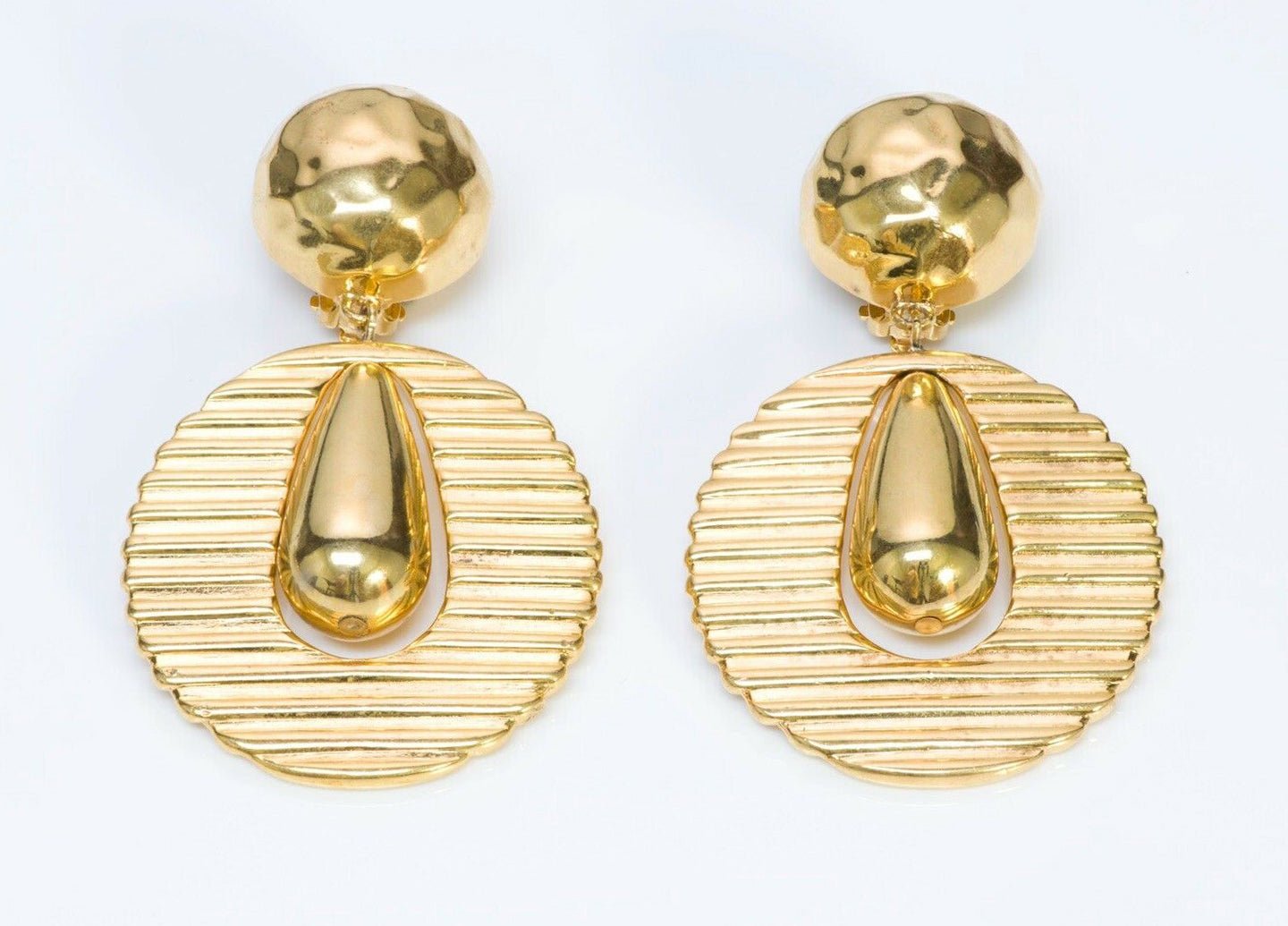 GIVENCHY Paris Long Hammered Earrings