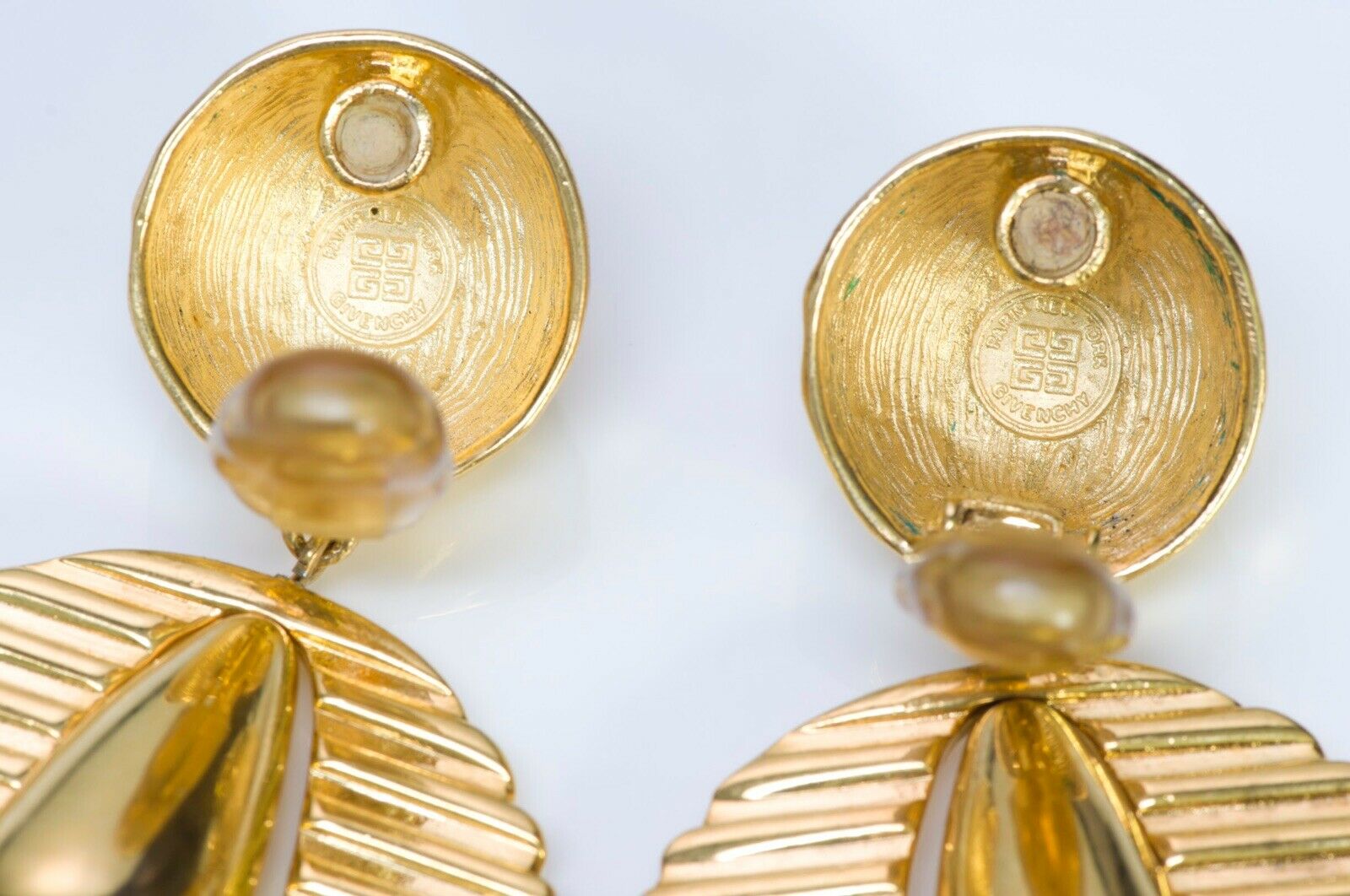 GIVENCHY Paris Long Hammered Earrings