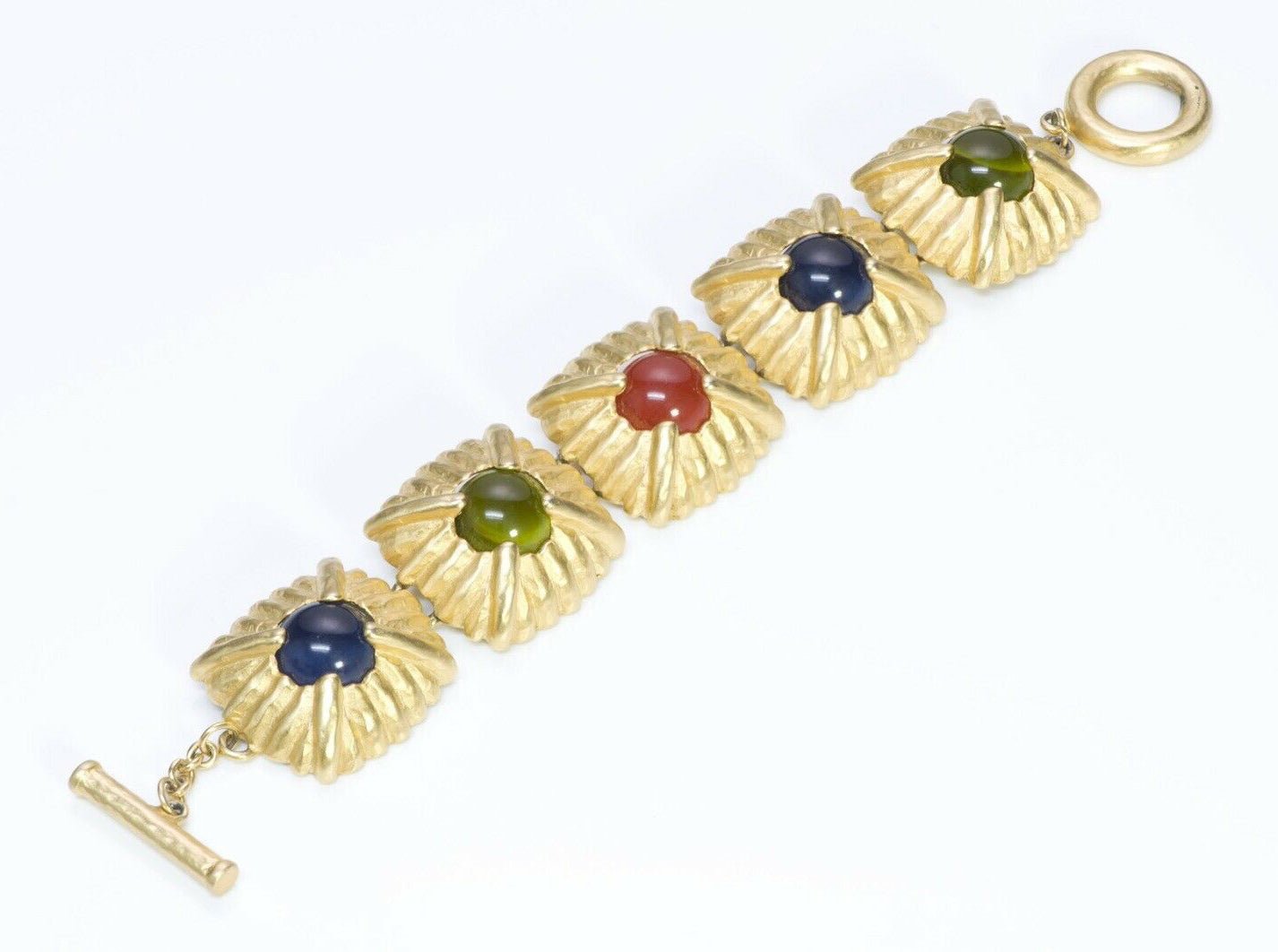 GIVENCHY Paris Multi Color Cabochon Glass Bracelet