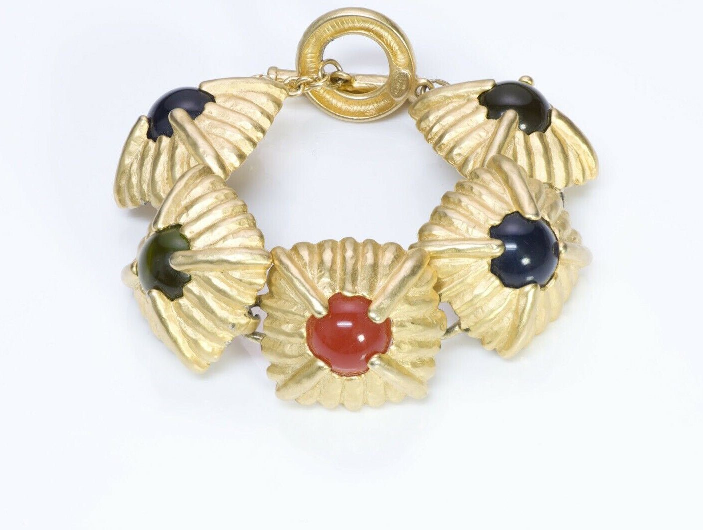 GIVENCHY Paris Multi Color Cabochon Glass Bracelet