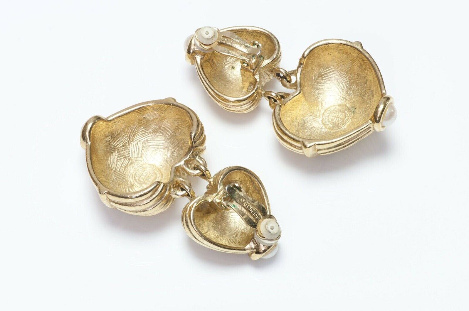 GIVENCHY Paris Pearl Heart Drop Earrings