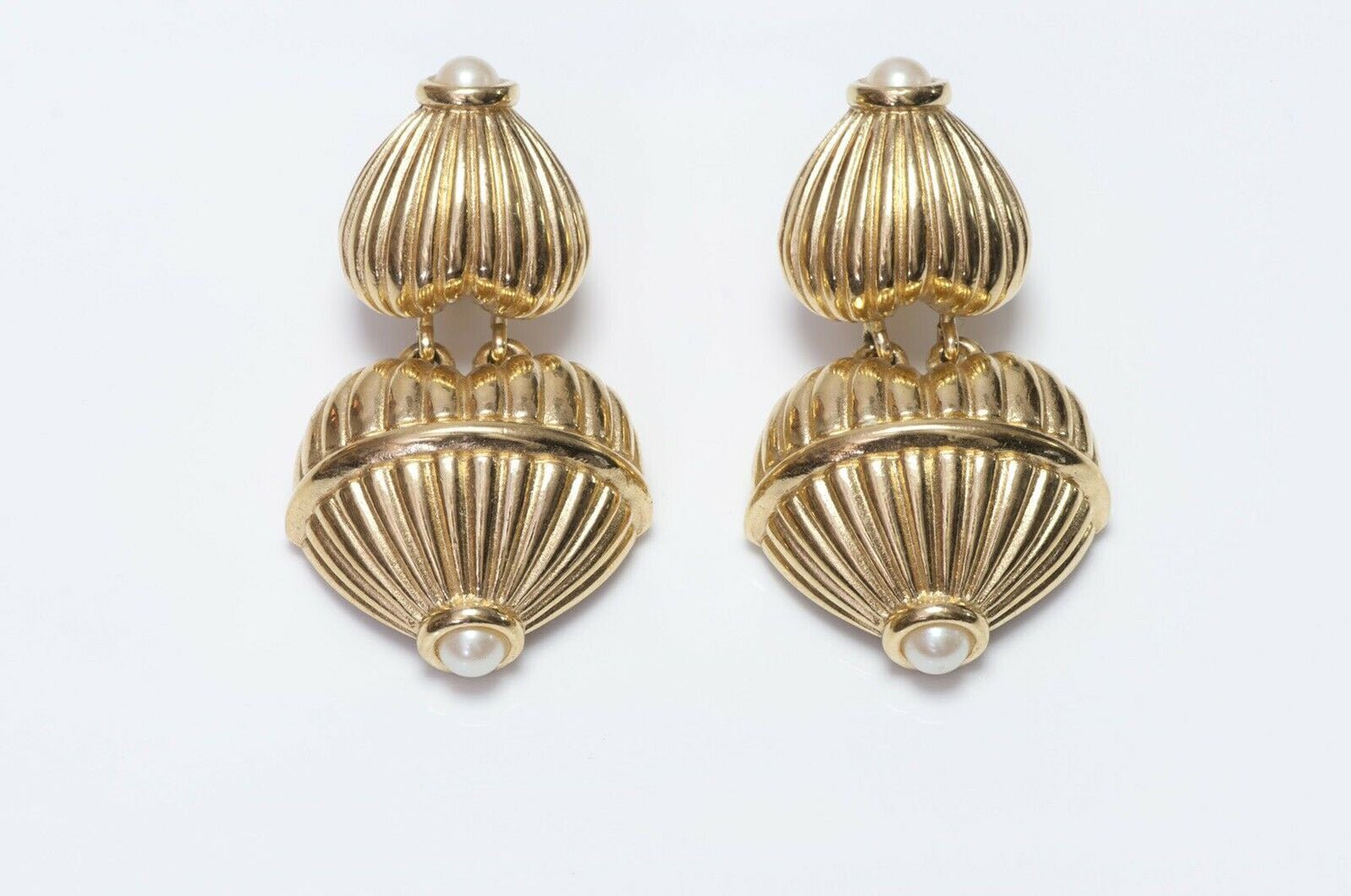 GIVENCHY Paris Pearl Heart Drop Earrings