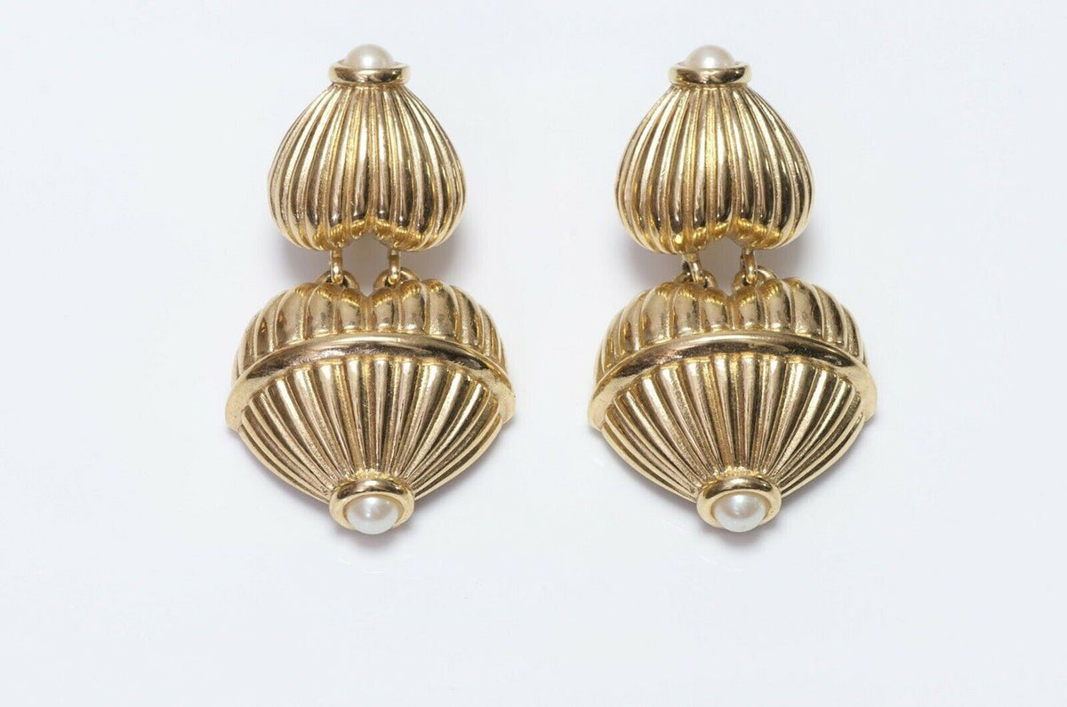GIVENCHY Paris Pearl Heart Drop Earrings