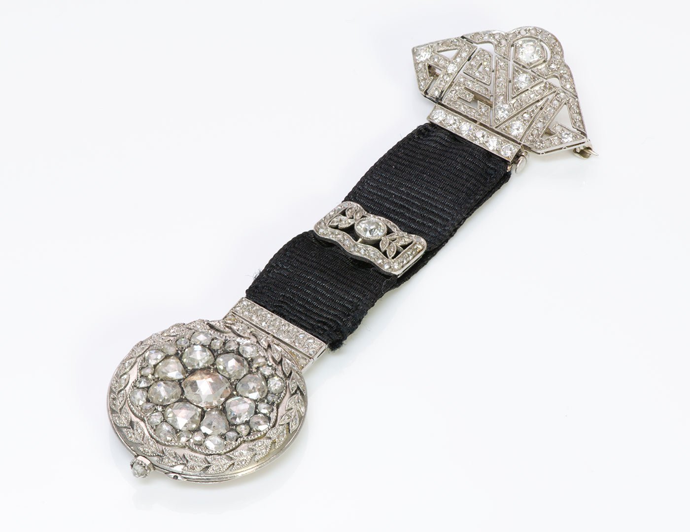 Golay Fils & Stahl Antique Platinum Rose Diamond Watch Fob