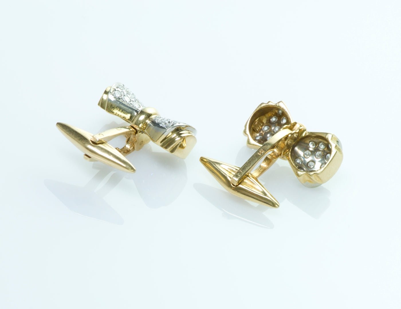 Gold Diamond Bow Cufflinks