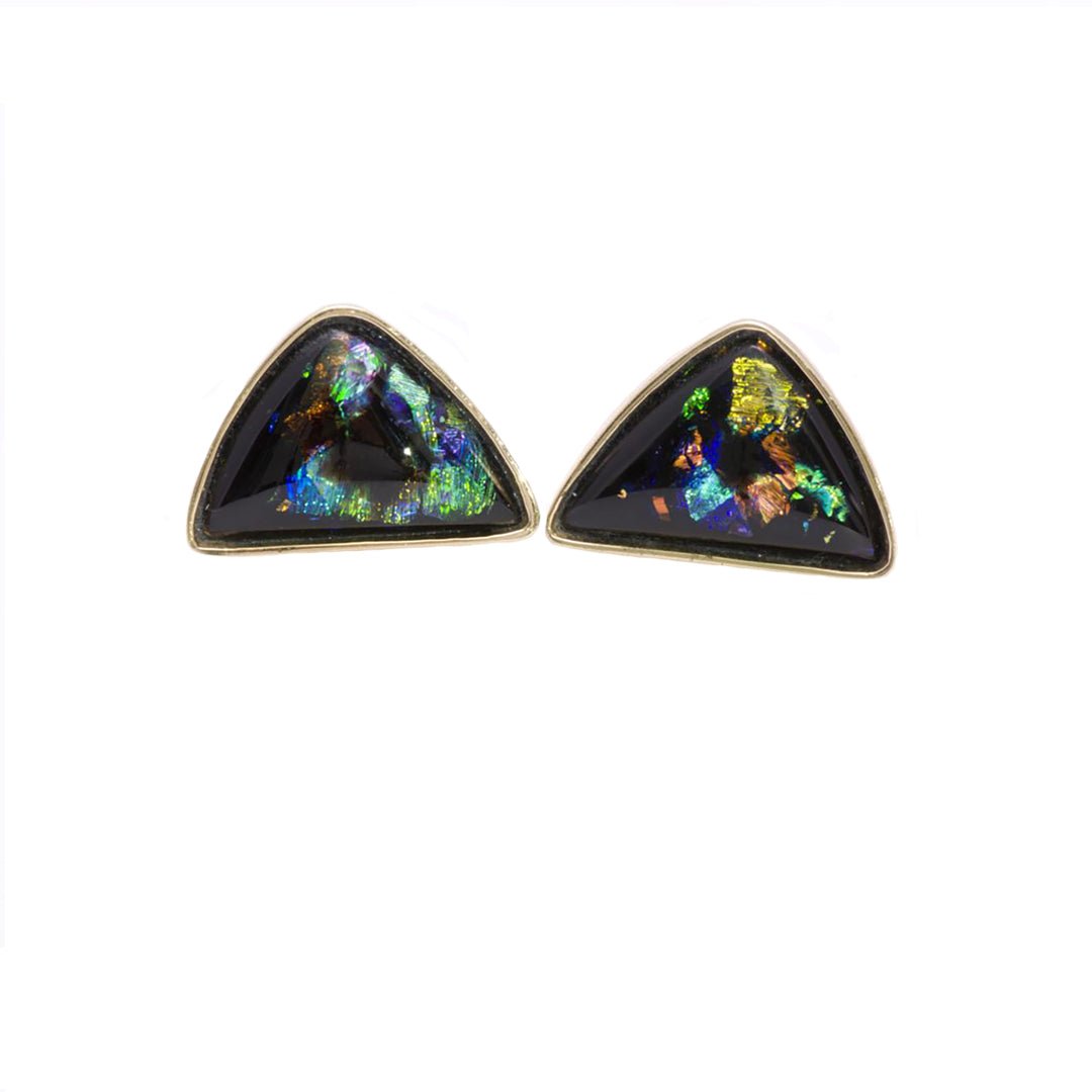 Gold Iridescent Enamel Cuff Buttons