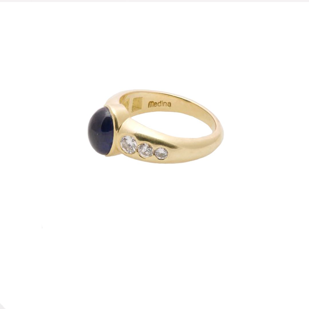 Gold Sapphire Diamond Ring