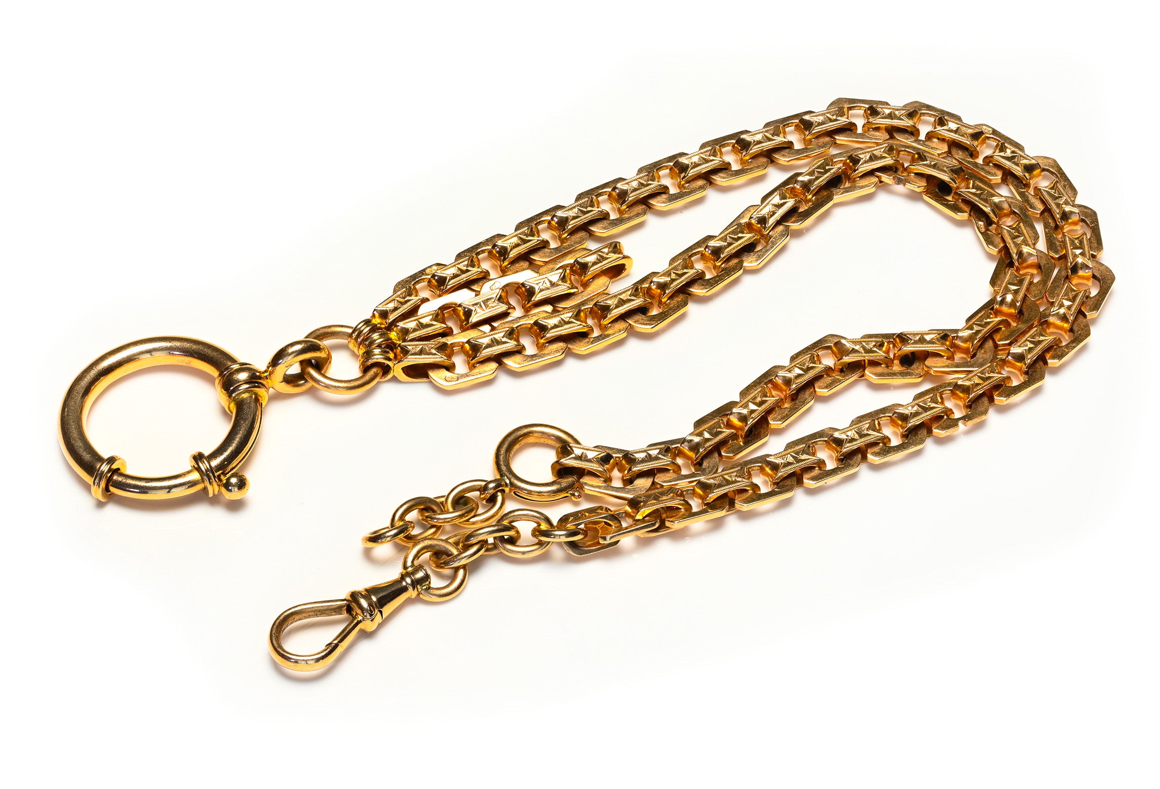 Antique Gold Pocket Watch Chain Necklace