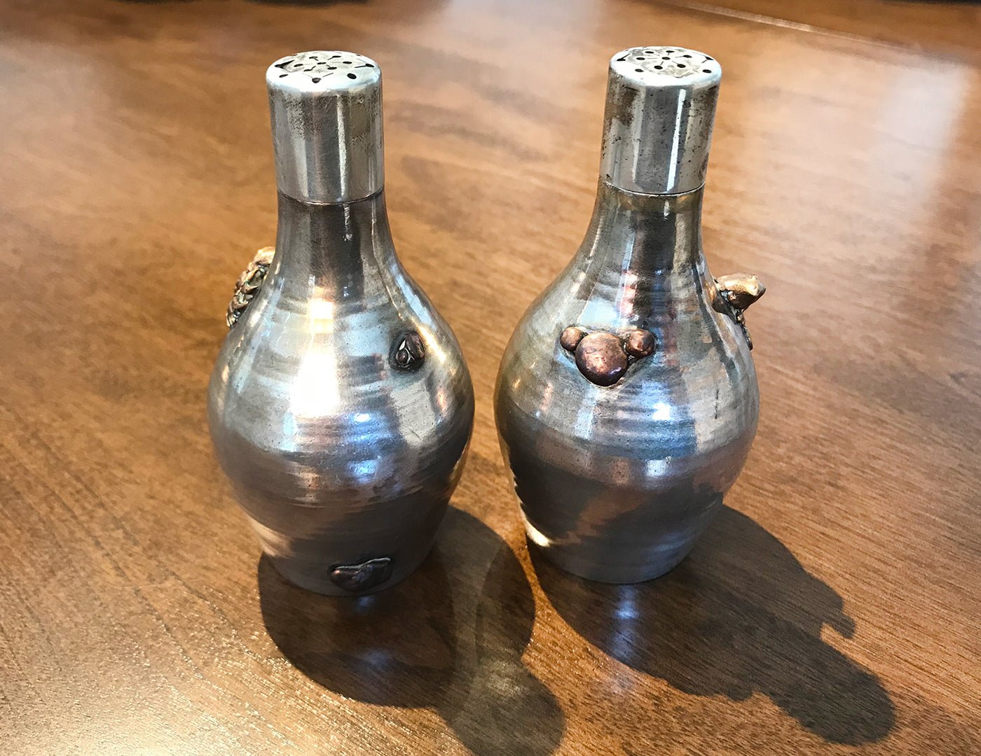 Gorham Antique Crab Mouse Mixed Metal Salt & Pepper Shakers