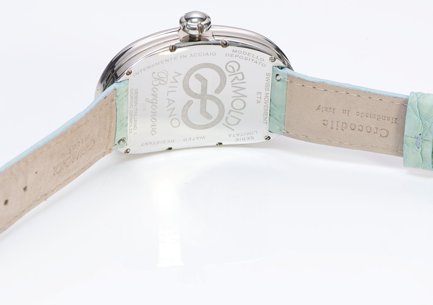 Grimoldi Borgonovo Blue Dial Automatic Green Strap Watch