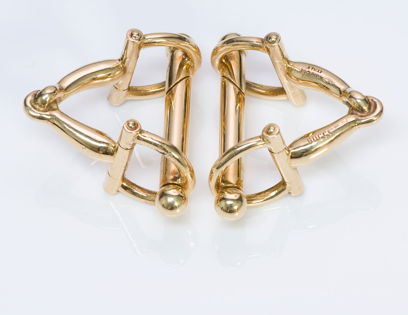 Gucci 18K Gold Horsebit Cufflinks