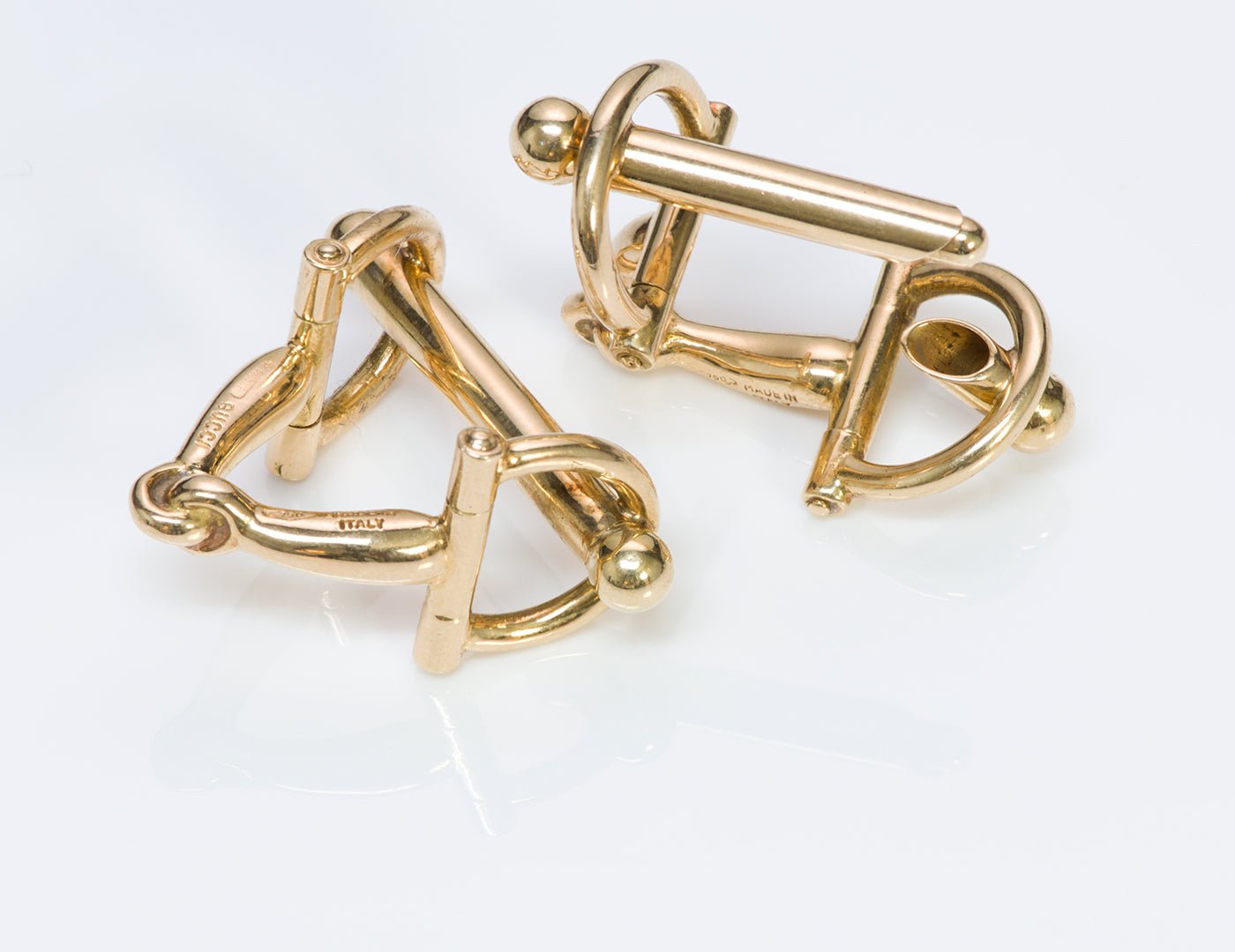 Gucci 18K Gold Horsebit Cufflinks