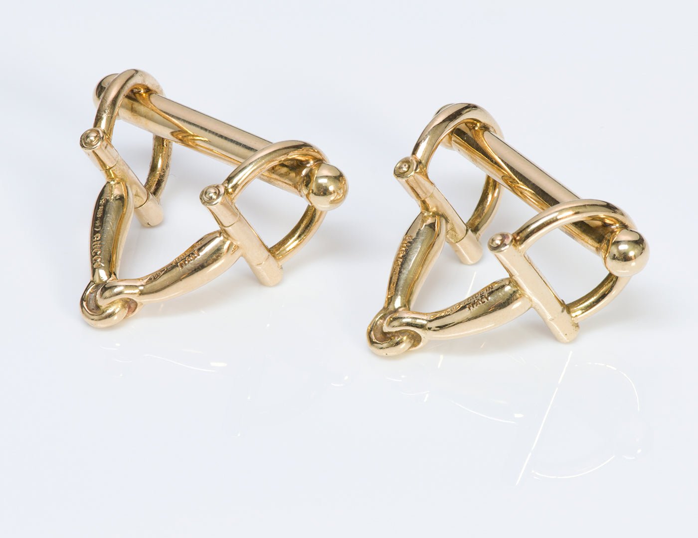 Gucci 18K Gold Horsebit Cufflinks