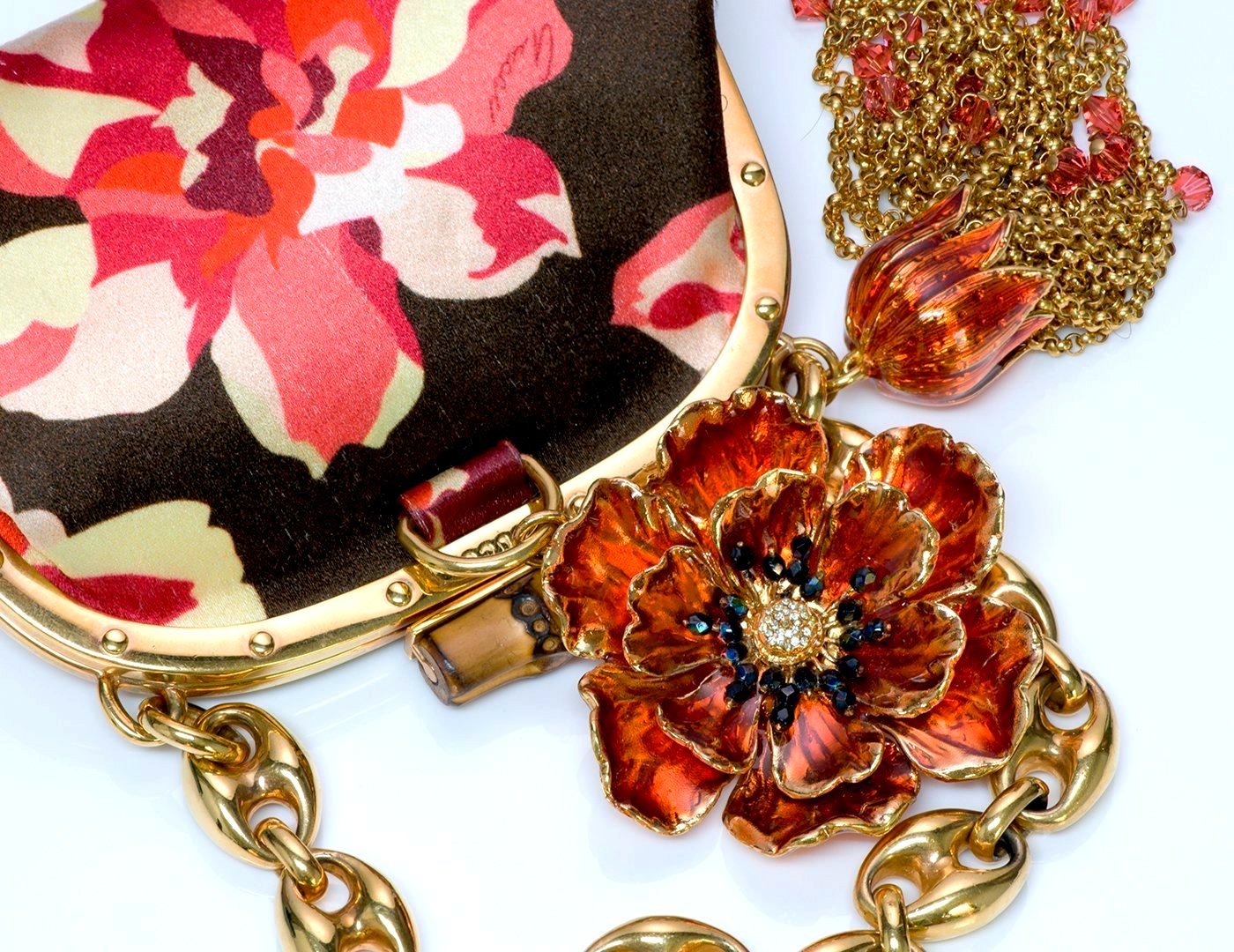 Gucci by Tom Ford Bamboo Satin Flower Bag