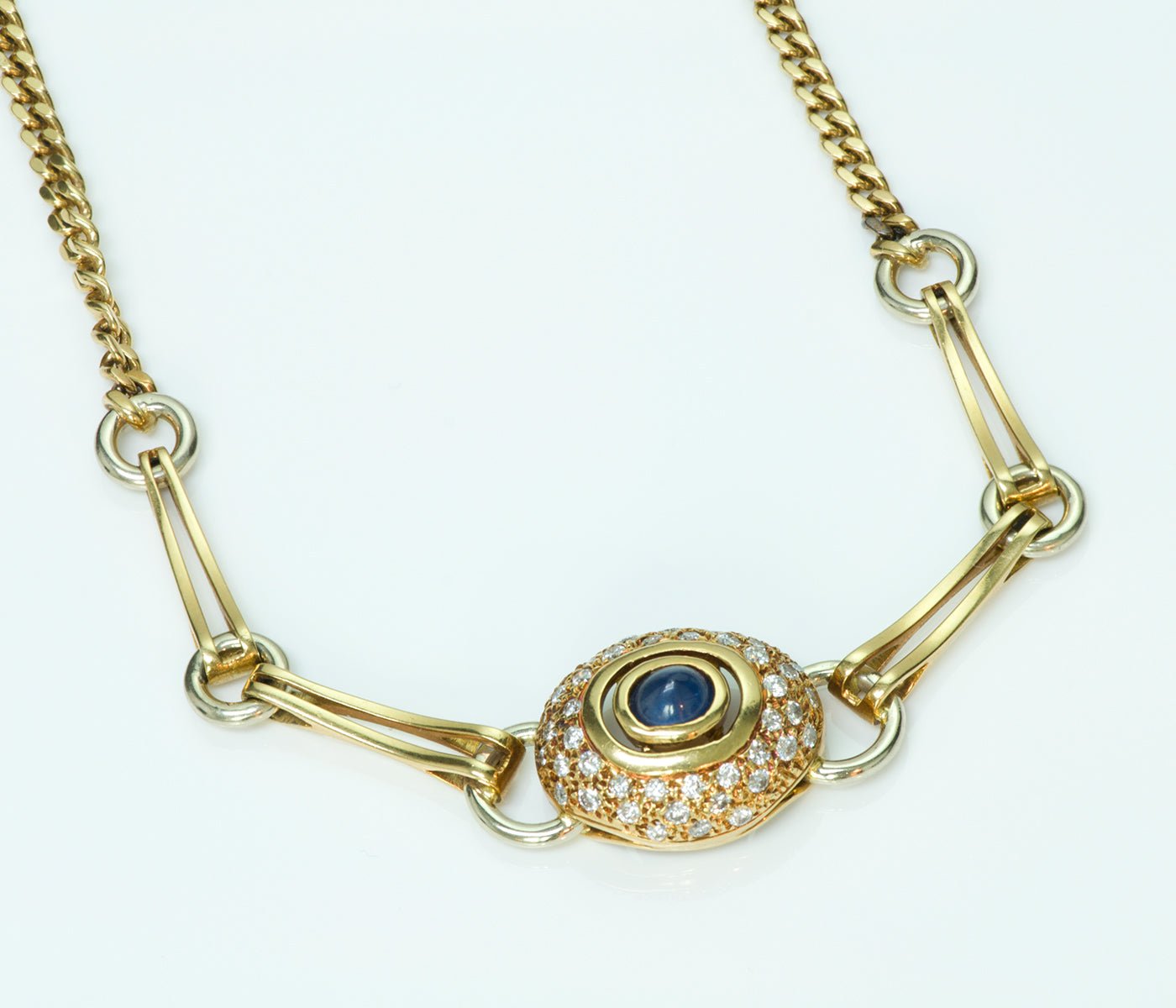 Gucci Galleria 18K Gold Diamond Sapphire Necklace