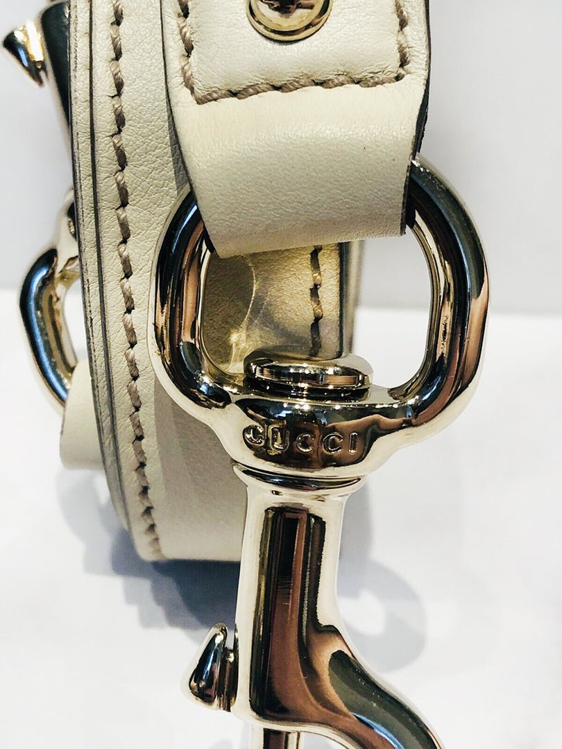 GUCCI GG Beige Snakeskin Bamboo Handle Women’s Bag