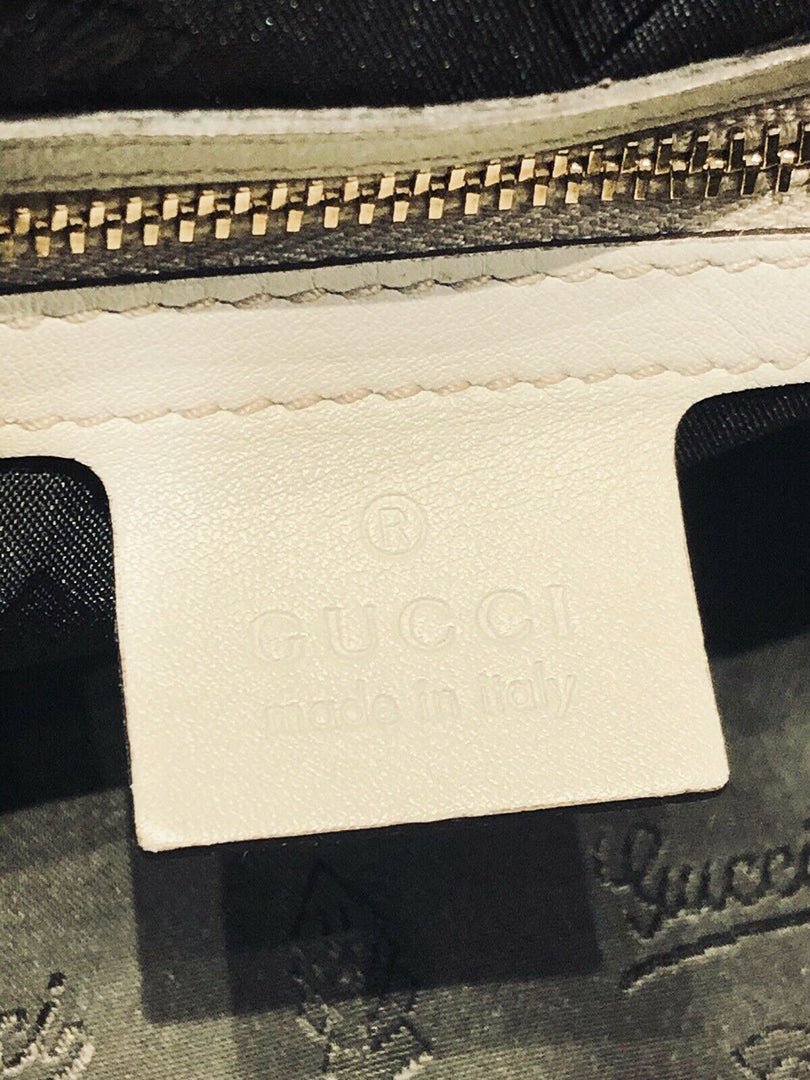 GUCCI GG Beige Snakeskin Bamboo Handle Women’s Bag
